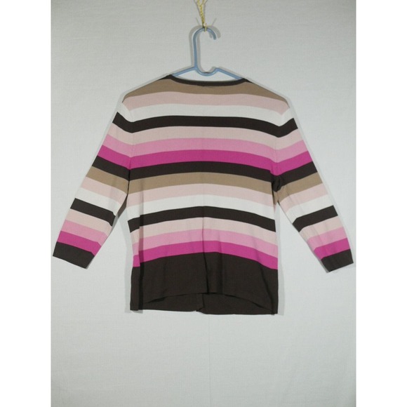 VTG Talbots Multicolor Neapolitan Striped Button Down Top Size M - Picture 9 of 9